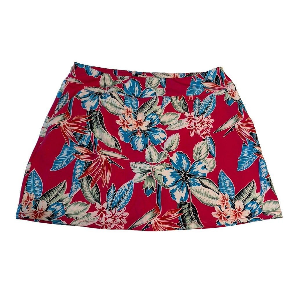 Tommy Bahama Woman L skort tennis golf pickleball athletic resort Floral Hawaian